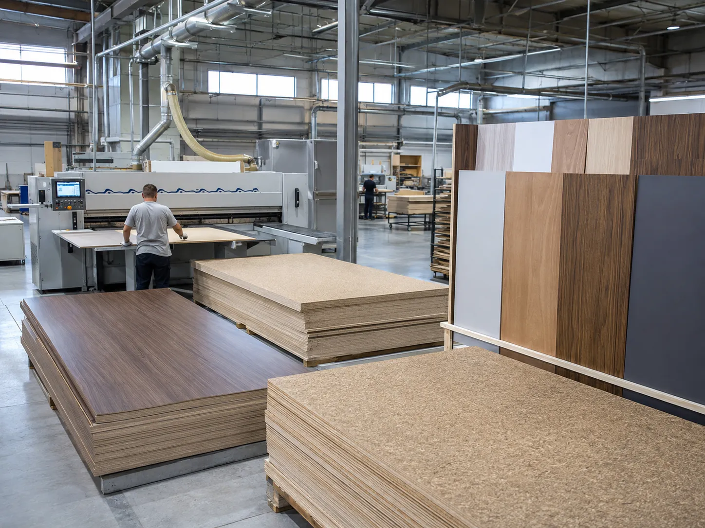 Wood panel production and processing facility