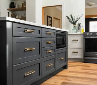 CNC routed MDF cabinet door with detailed profiled surface