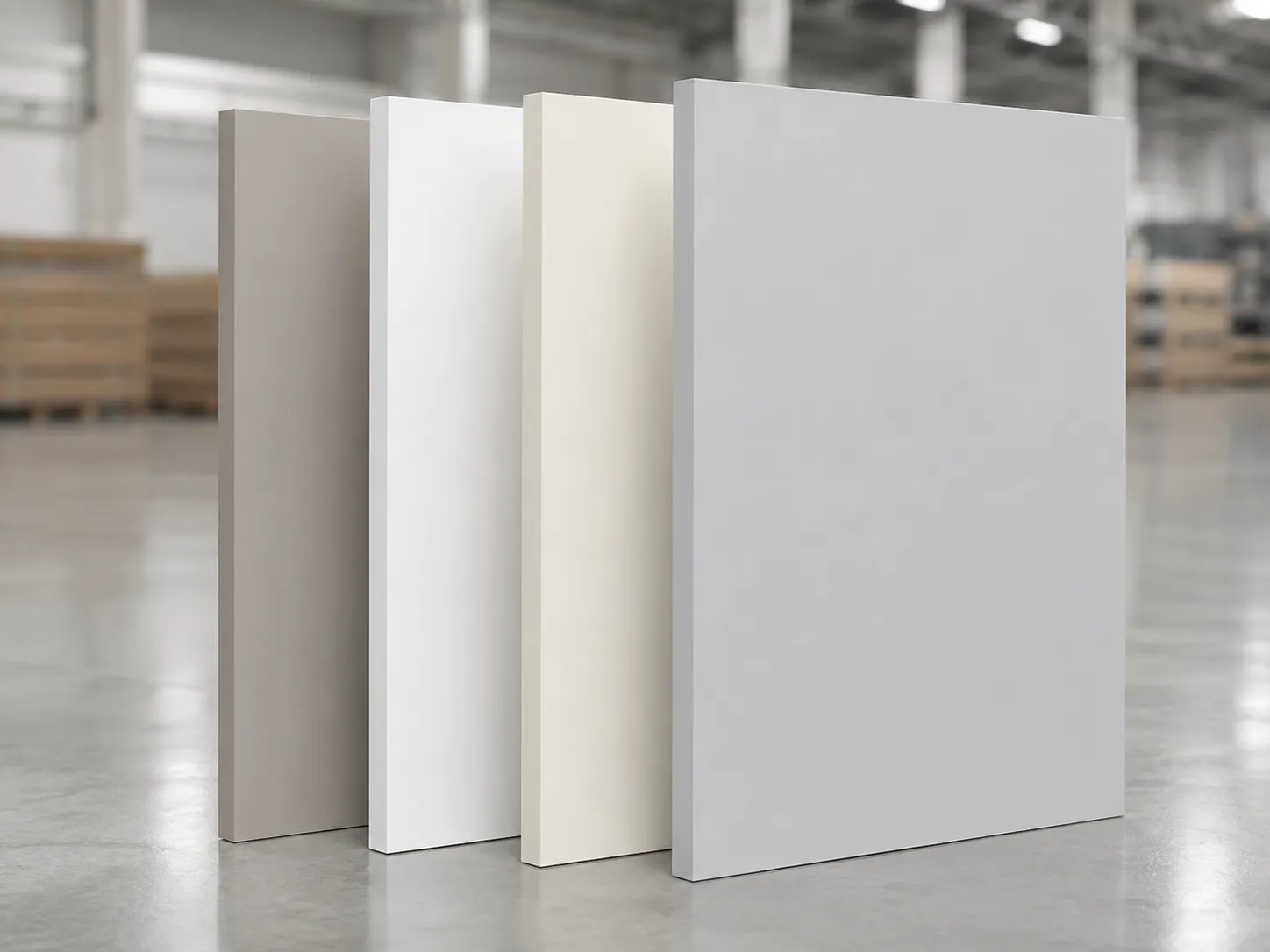 Painted and lacquered MDF panel with smooth finished surface