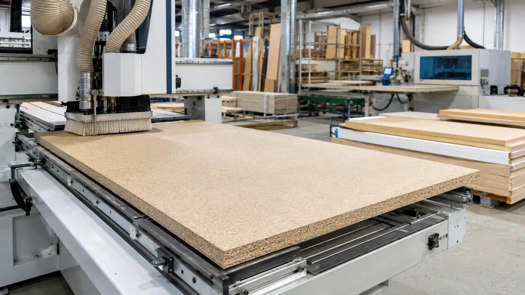 Particleboard processing for furniture manufacturing
