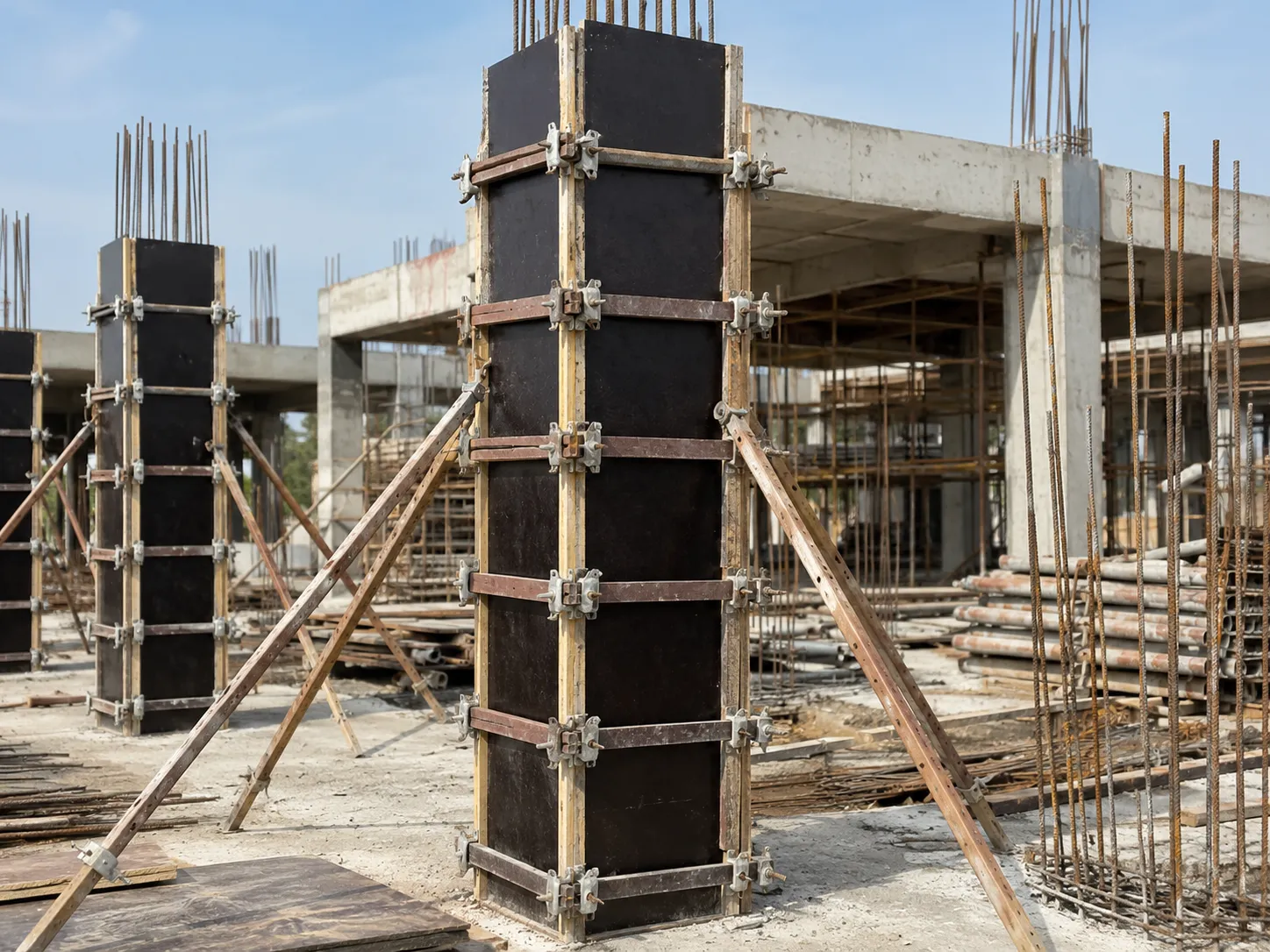 Film faced plywood used for concrete column formwork