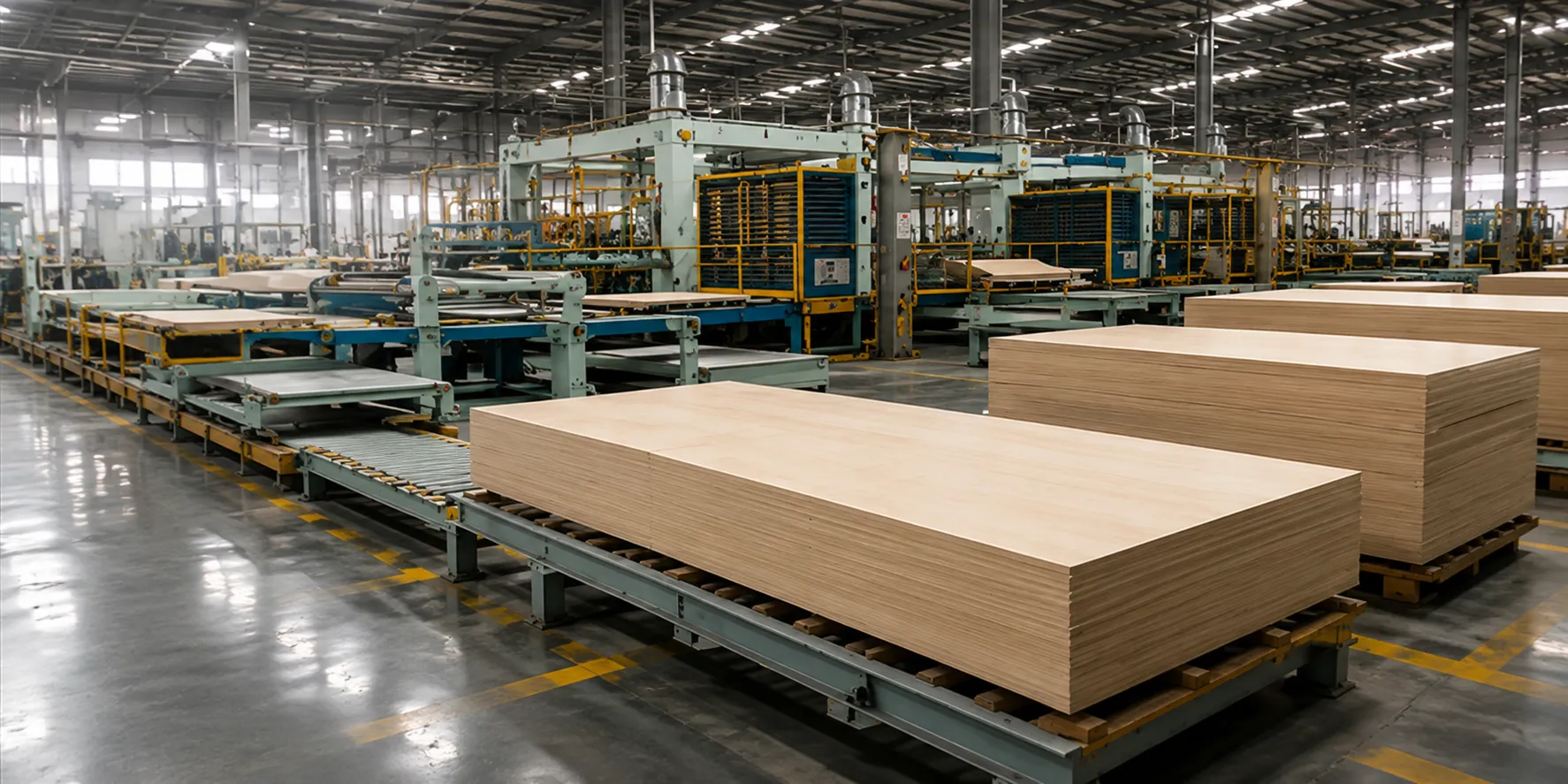 Wood panel manufacturing factory for plywood MDF OSB particleboard and decorative panels