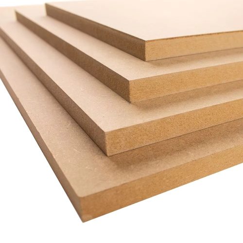 MDF boards showing smooth surfaces different thicknesses and dense fiber structure